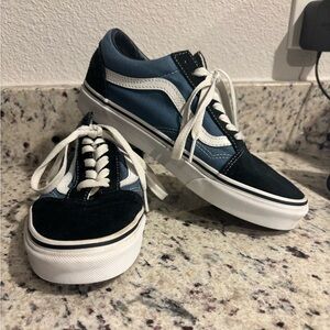 Blue/Navy Vans Sneakers with White Accents